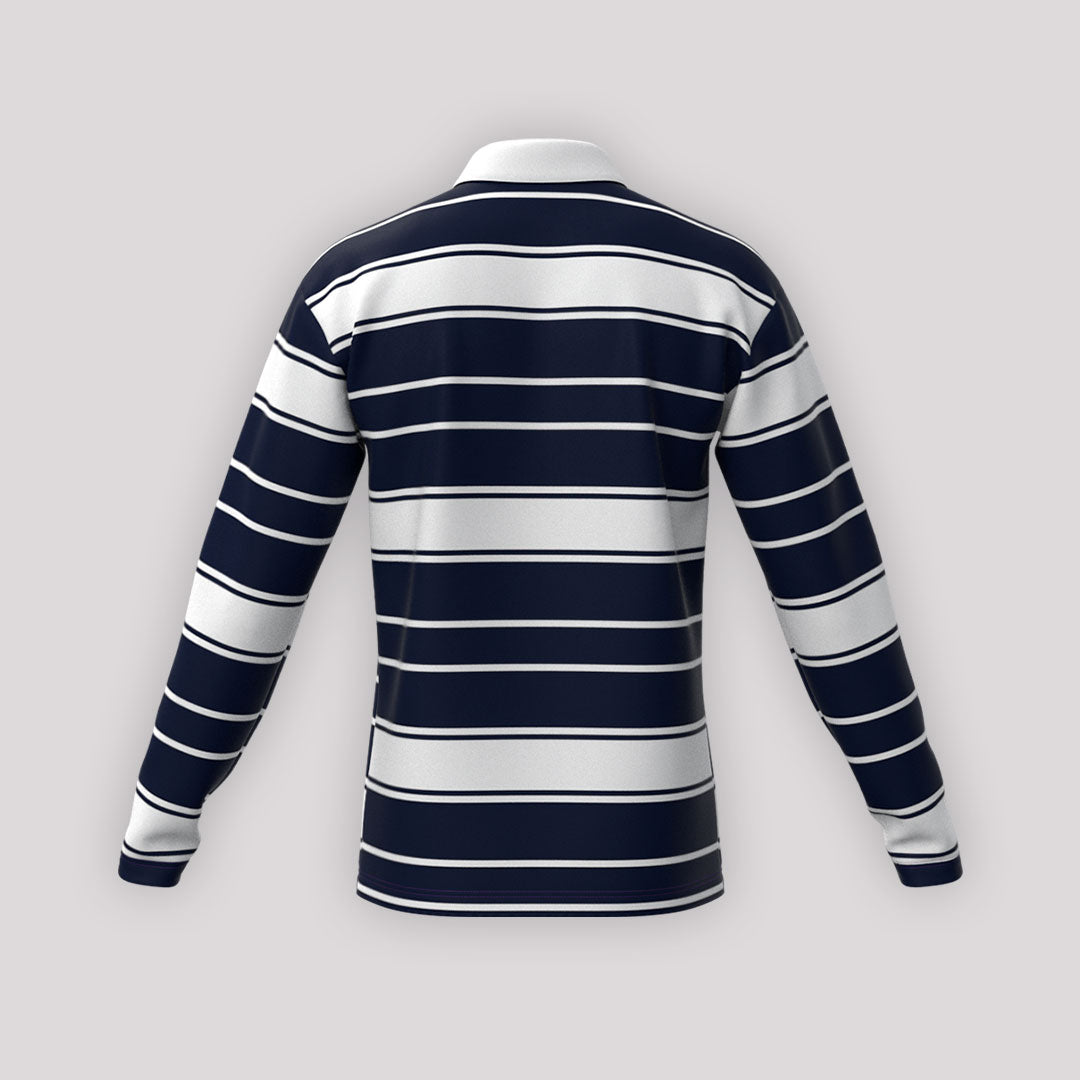 Pre Order：Rugby Vintage Collection Long Sleeve Polo Jersey (Blue White) 復古長袖Polo欖球上衣 (藍白橫間色)